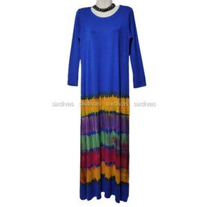 𝅺TIE Dye Long Sleeve Maxi Dress One Size Fits Most